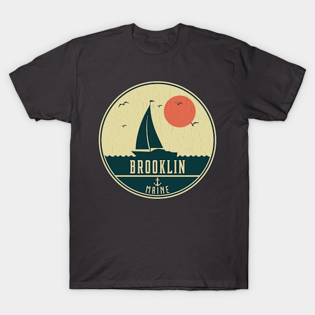 Brooklin Maine Sailing Design T-Shirt by dk08